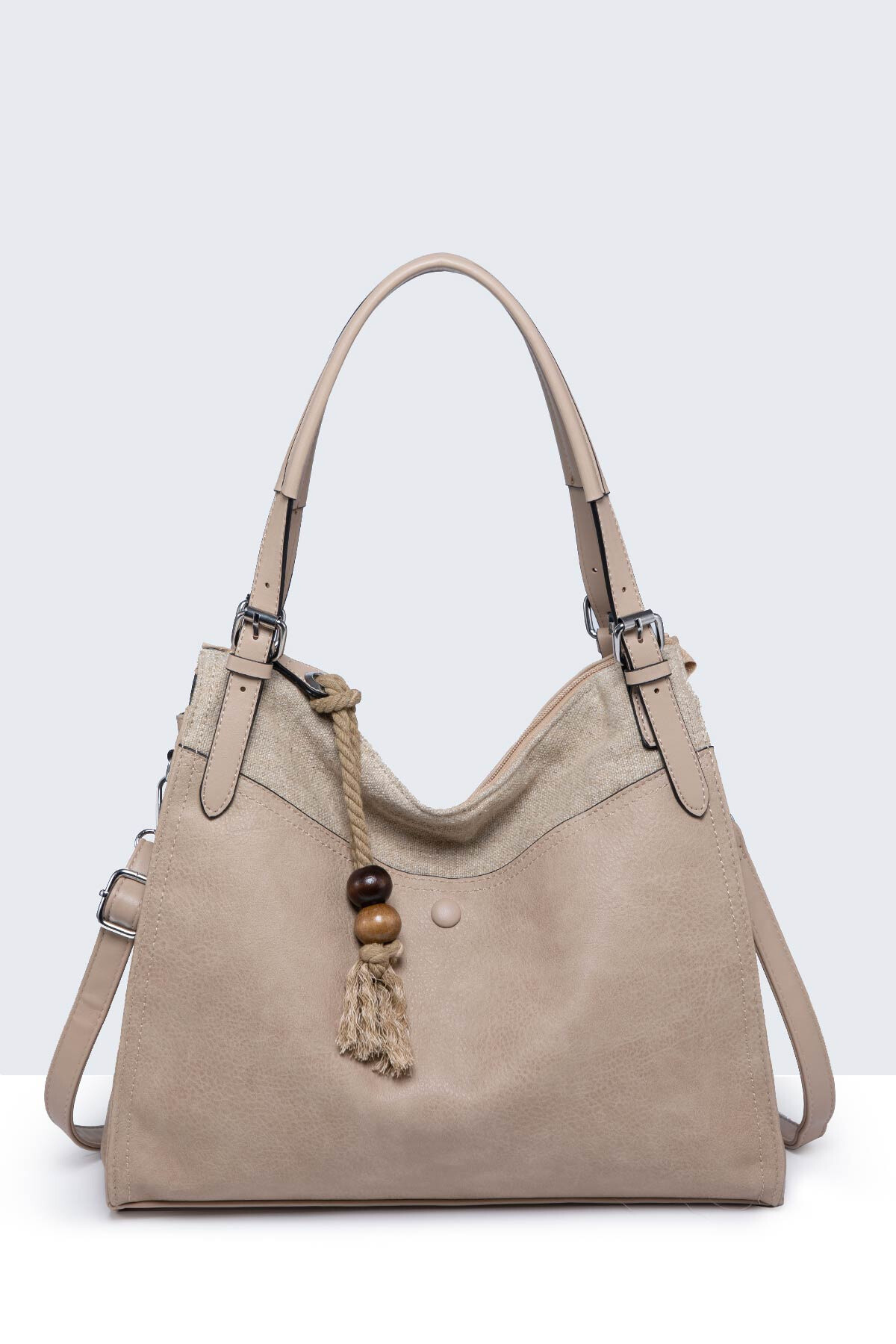 Wholesaler A&E - B55020-BV Synthetic trapeze shoulder bag with canvas trim