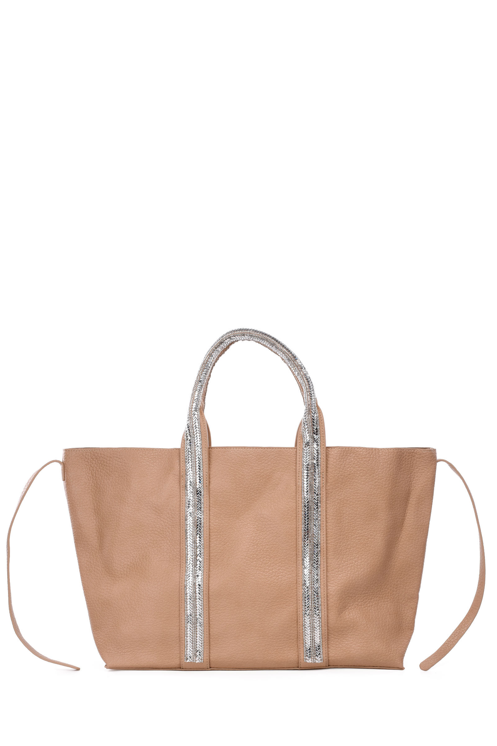 Grossista A&E - Y3222 Borsa shopper grande in materiale granulato decorata con strass acrilici