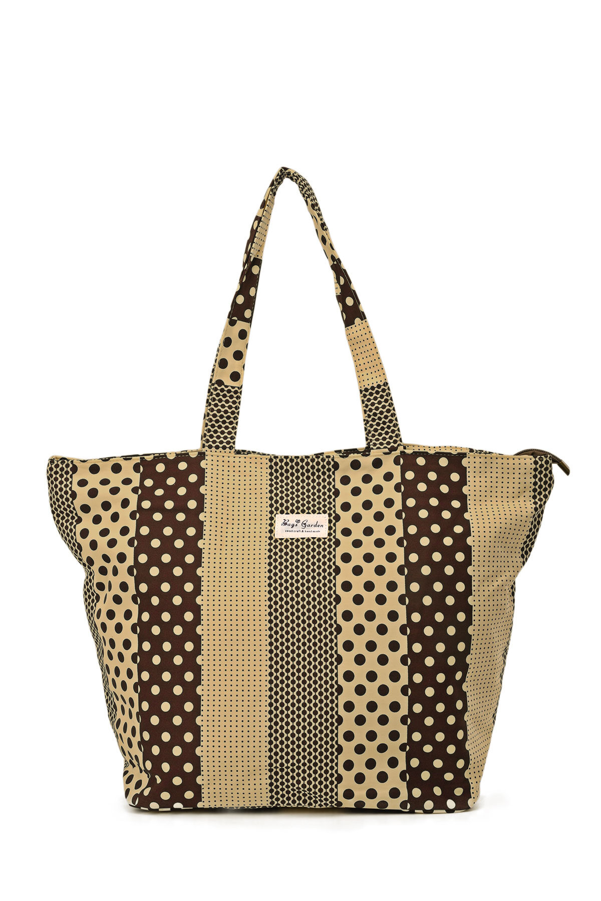 Mayorista A&E - BG-6867 Gran Bolsa de Tela de Algodón con Estampado de Lunares