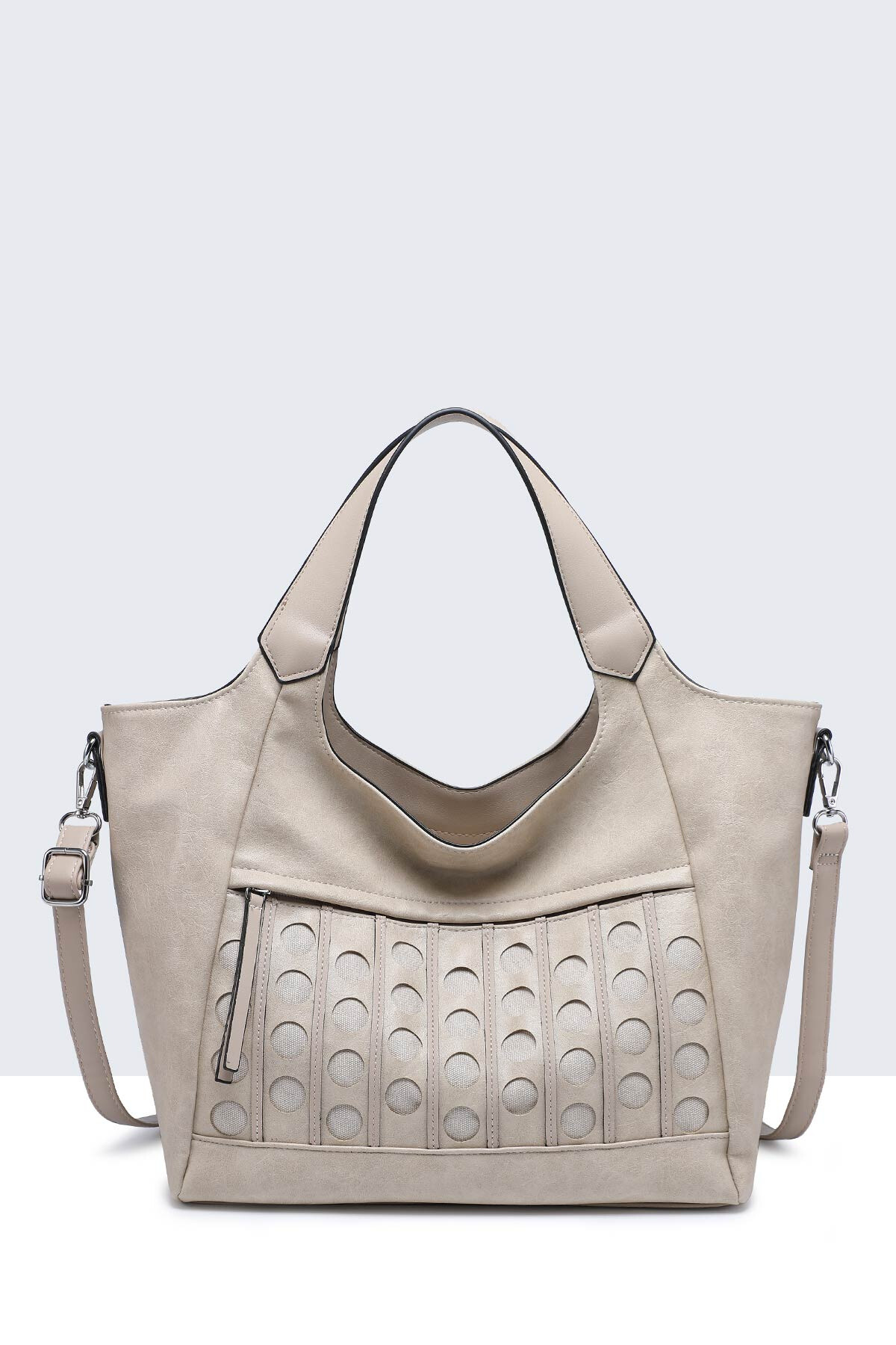 Wholesaler A&E - 16016-BV Shopping shape handbag with perforated pattern
