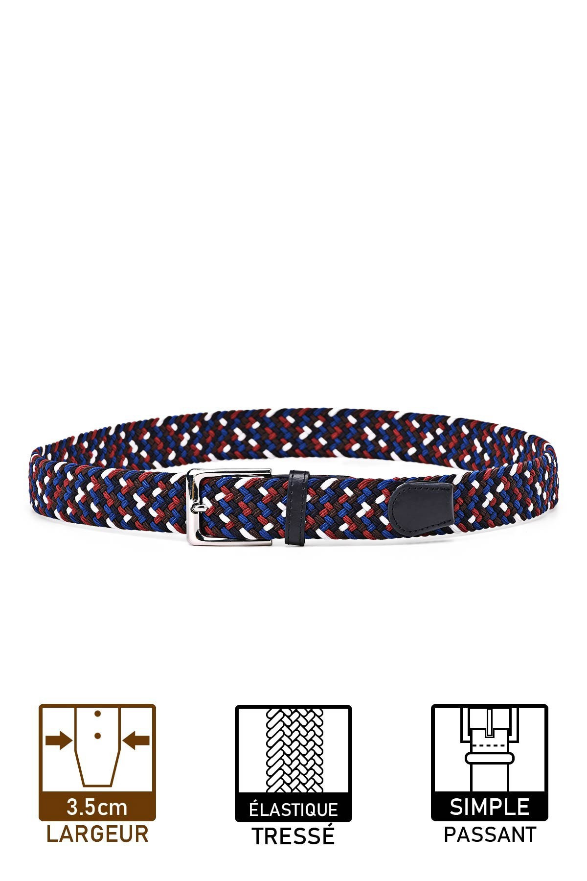 Wholesaler A&E - ZSP-357-M008 Multicolored elastic braided belt