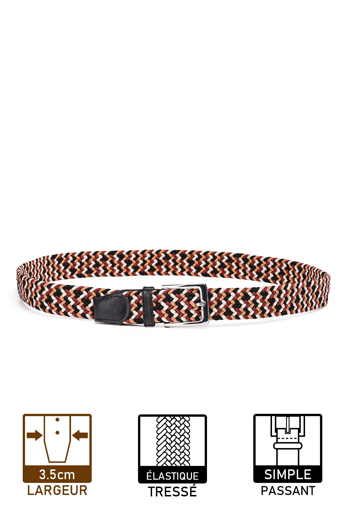 Wholesaler A&E - ZSP-357-M008 Multicolored elastic braided belt