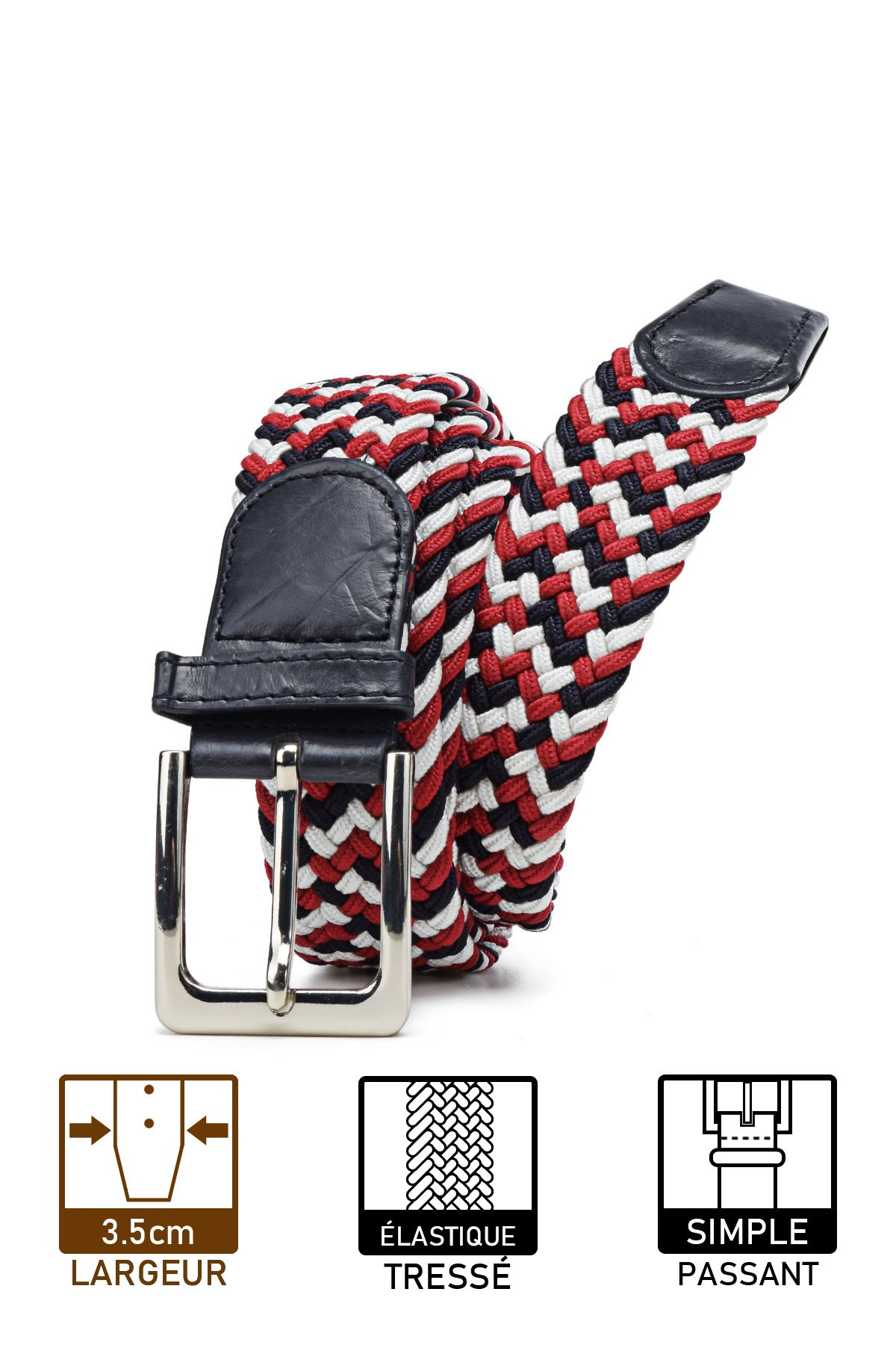 Wholesaler A&E - ZSP-357-M008 Multicolored elastic braided belt