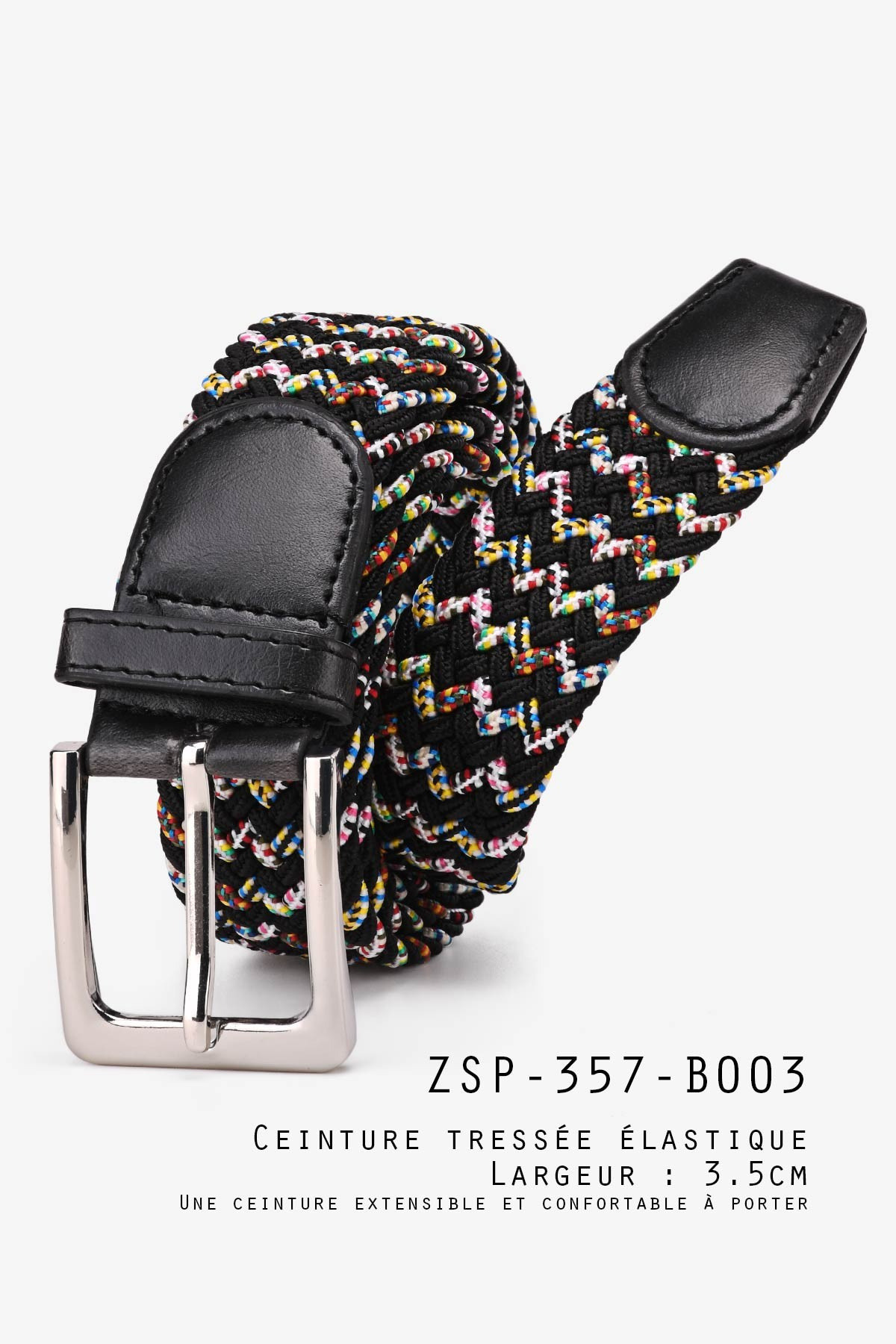 Wholesaler A&E - ZSP-357-M008 Multicolored elastic braided belt