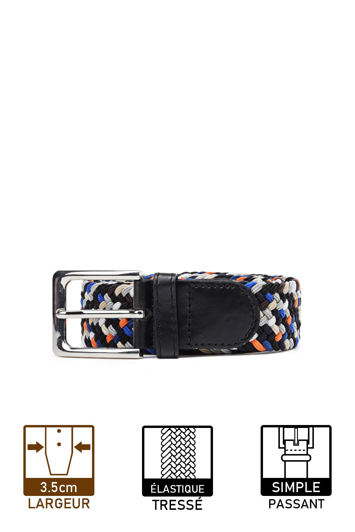 Wholesaler A&E - ZSP-357-M008 Multicolored elastic braided belt