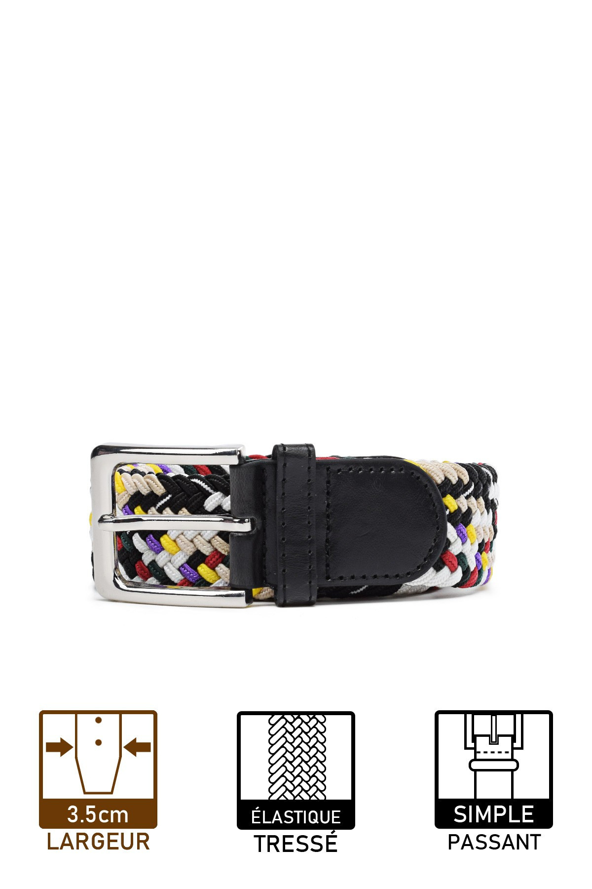 Wholesaler A&E - ZSP-357-M008 Multicolored elastic braided belt