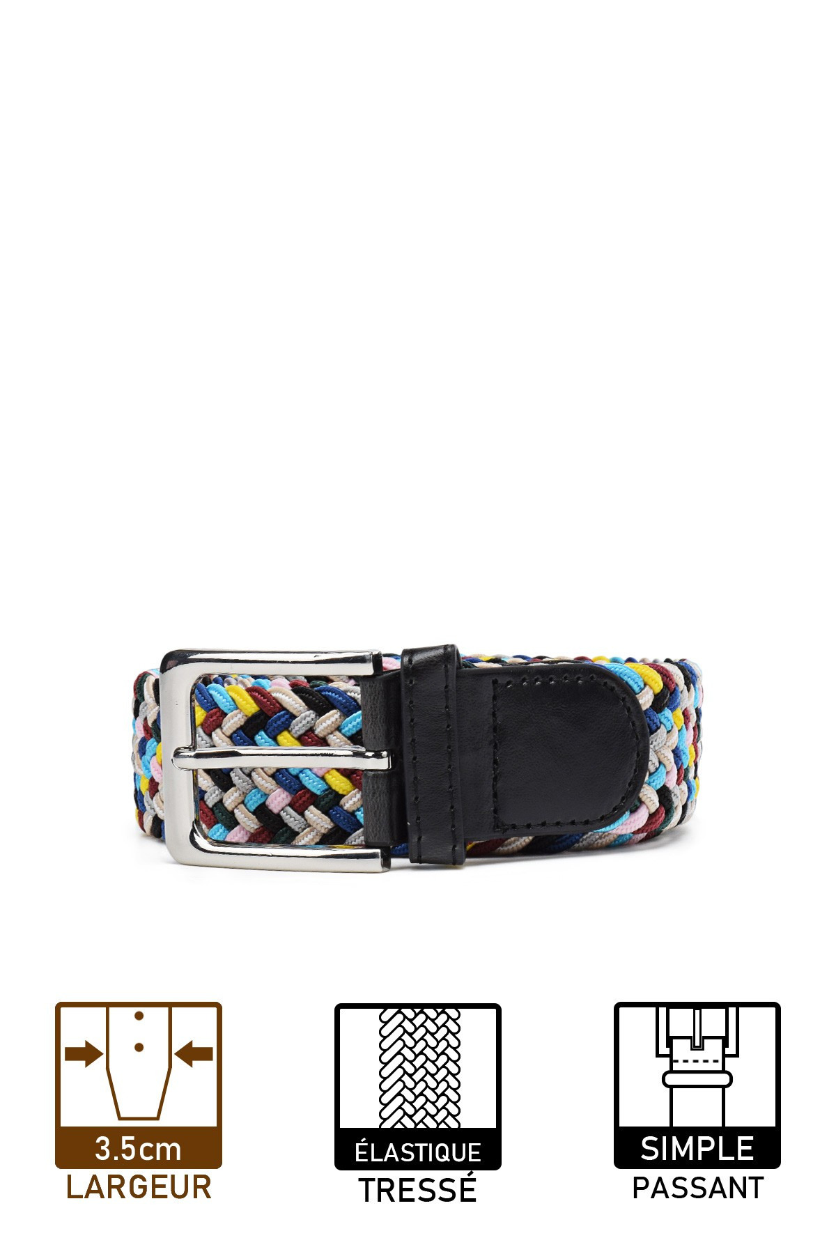 Wholesaler A&E - ZSP-357-M008 Multicolored elastic braided belt