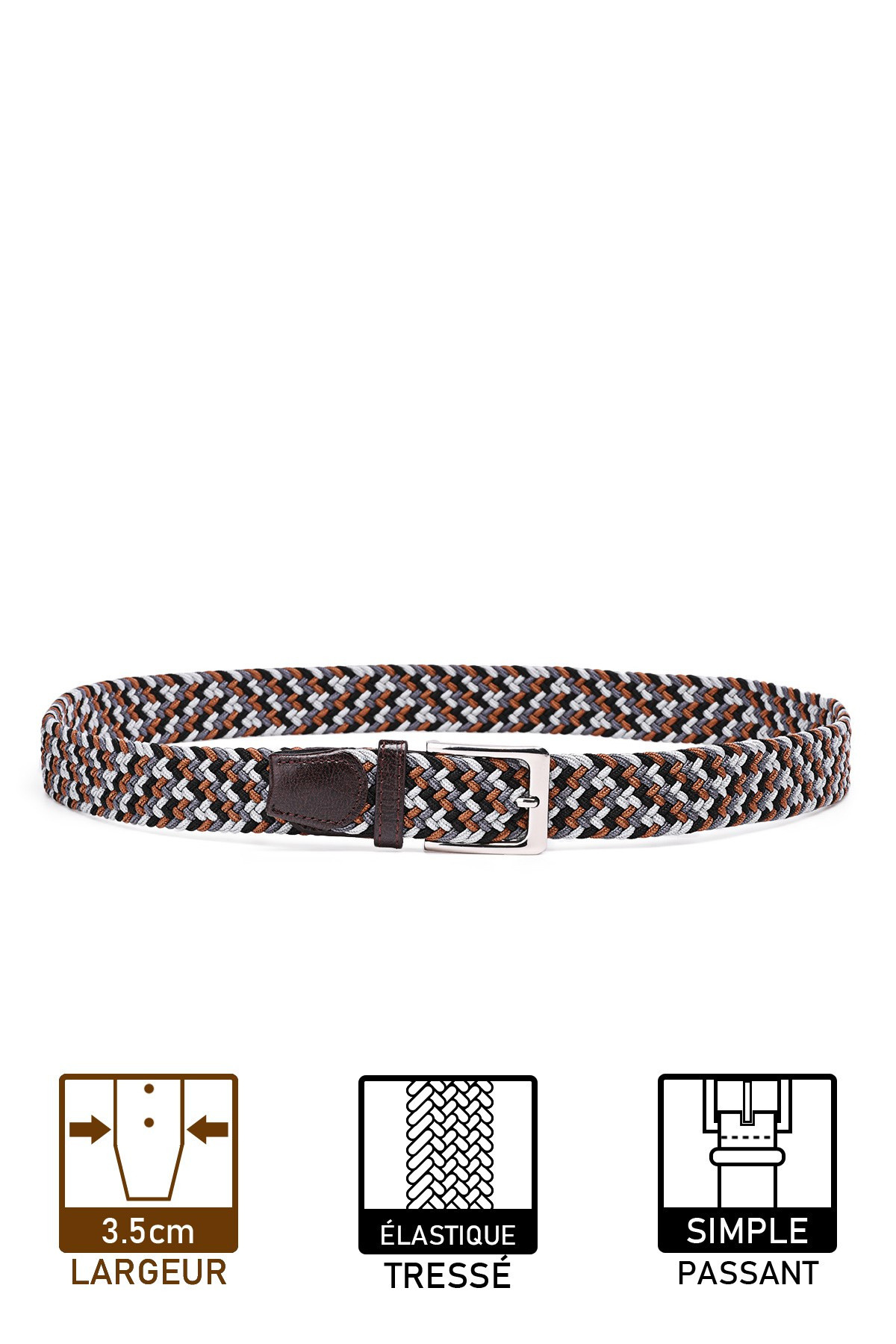 Wholesaler A&E - ZSP-357-M008 Multicolored elastic braided belt