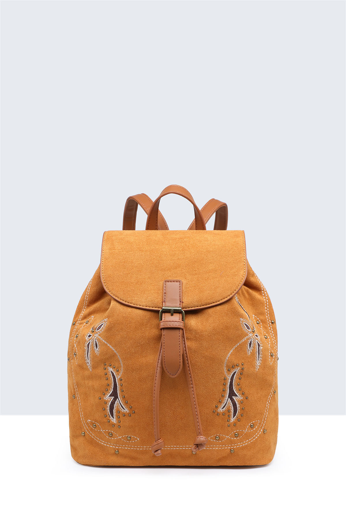 Wholesaler A&E - BV-29137 Sac à dos effet velour nubuck motif brodé