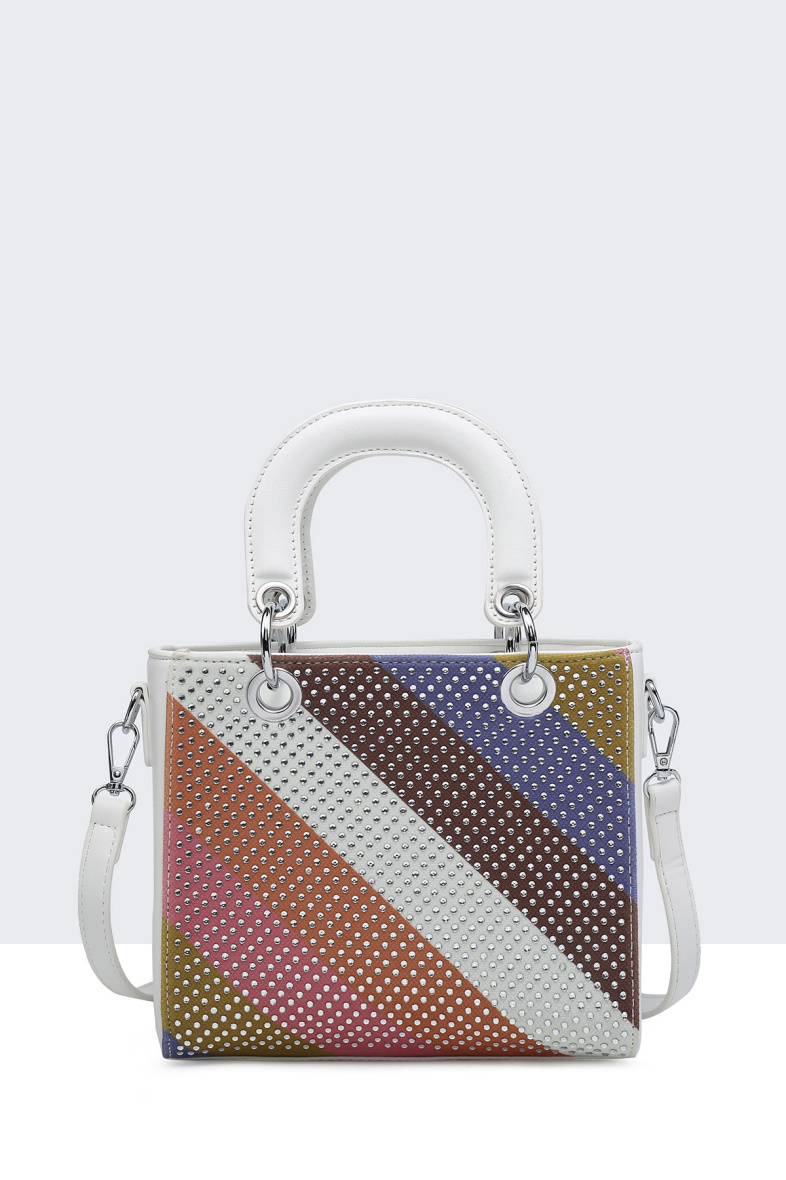 Wholesaler A&E - Multicoloured synthetic handbag with rhinestones 11060-BV