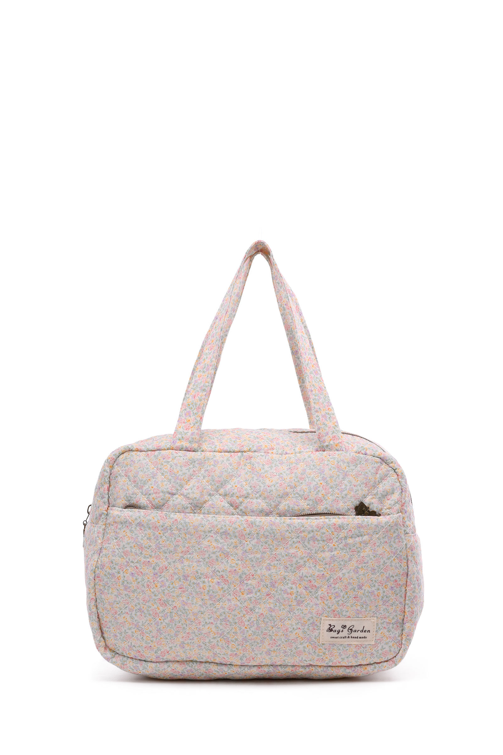Grossista A&E - BG-6993 Borsa fasciatoio in cotone formato S, a mano, trapuntata con motivo floreale liberty