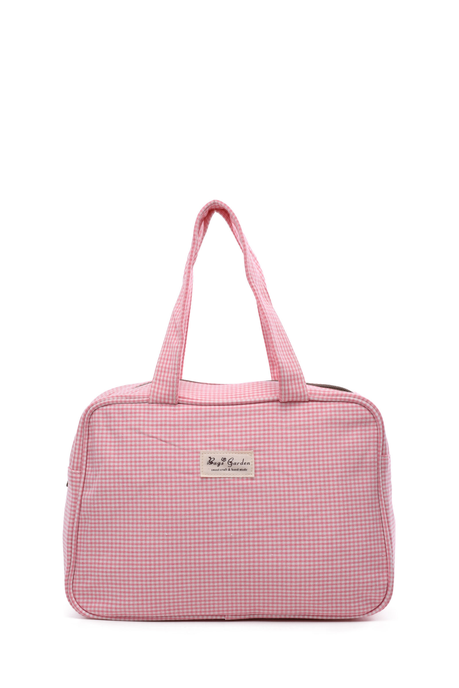 Grossista A&E - BG-6844 Borsa Fasciatoio Piccola in Cotone con Motivo Vichy, a Mano