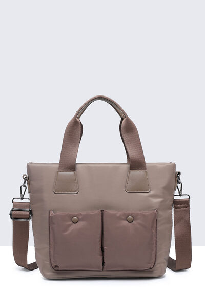 Grossista A&E - 28917-BV Borsa a mano stile cartella in tessuto di nylon impermeabile Grossista A&E - 28917-BV Borsa a mano stile cartella in tessuto di nylon impermeabile