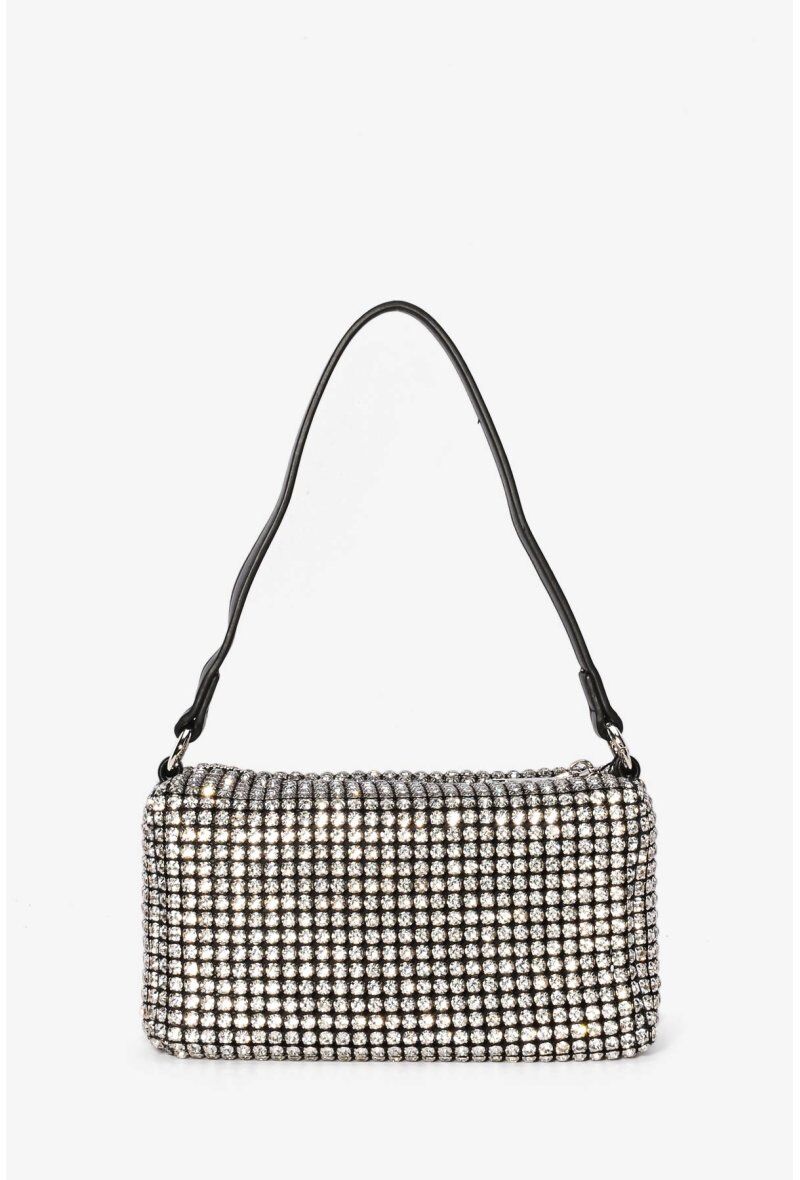Wholesaler A&E - M7017 Small Rhinestone Mesh Shoulder Bag Handbag