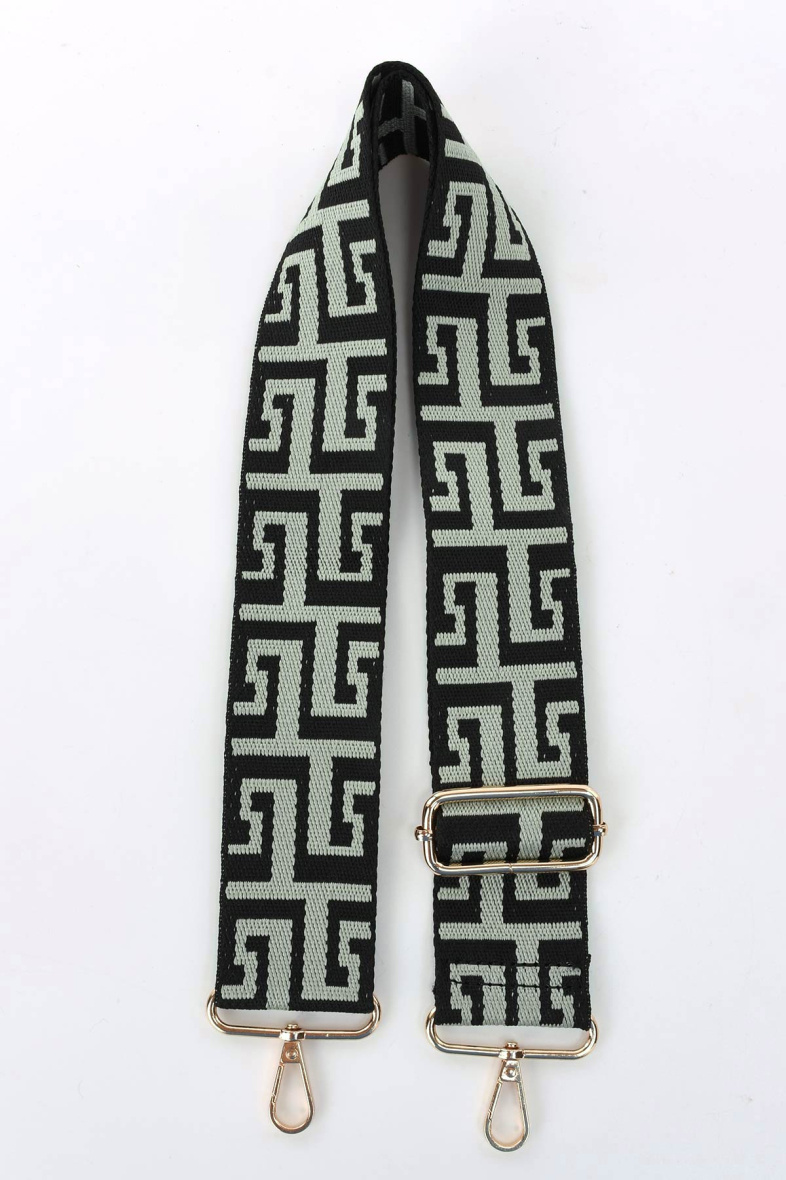 Wholesaler A&E - Textile shoulder strap with adjustable pattern, gold carabiner buckles KC22330-D