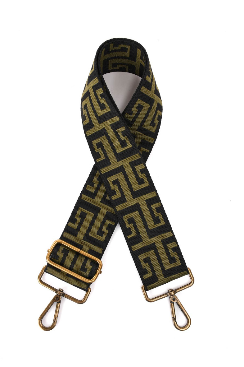 Wholesaler A&E - Adjustable patterned shoulder strap with bronze carabiners