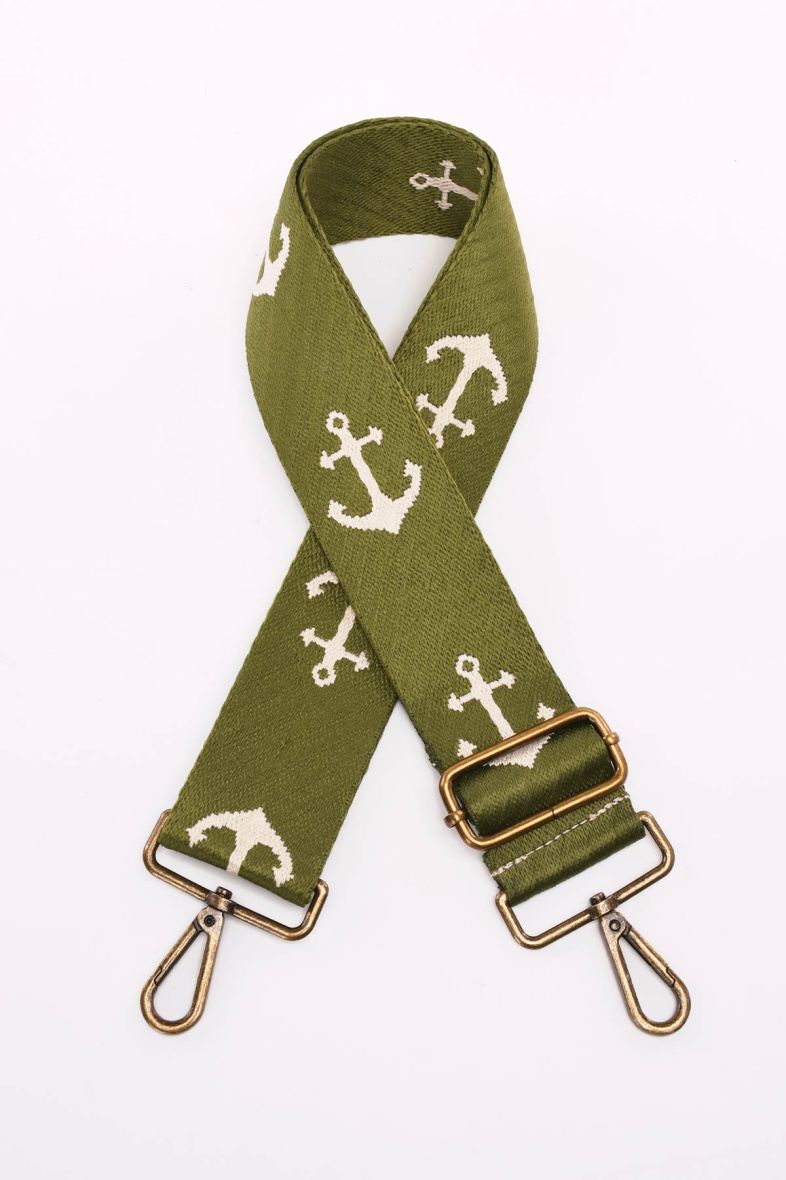 Wholesaler A&E - Adjustable patterned shoulder strap with bronze carabiners