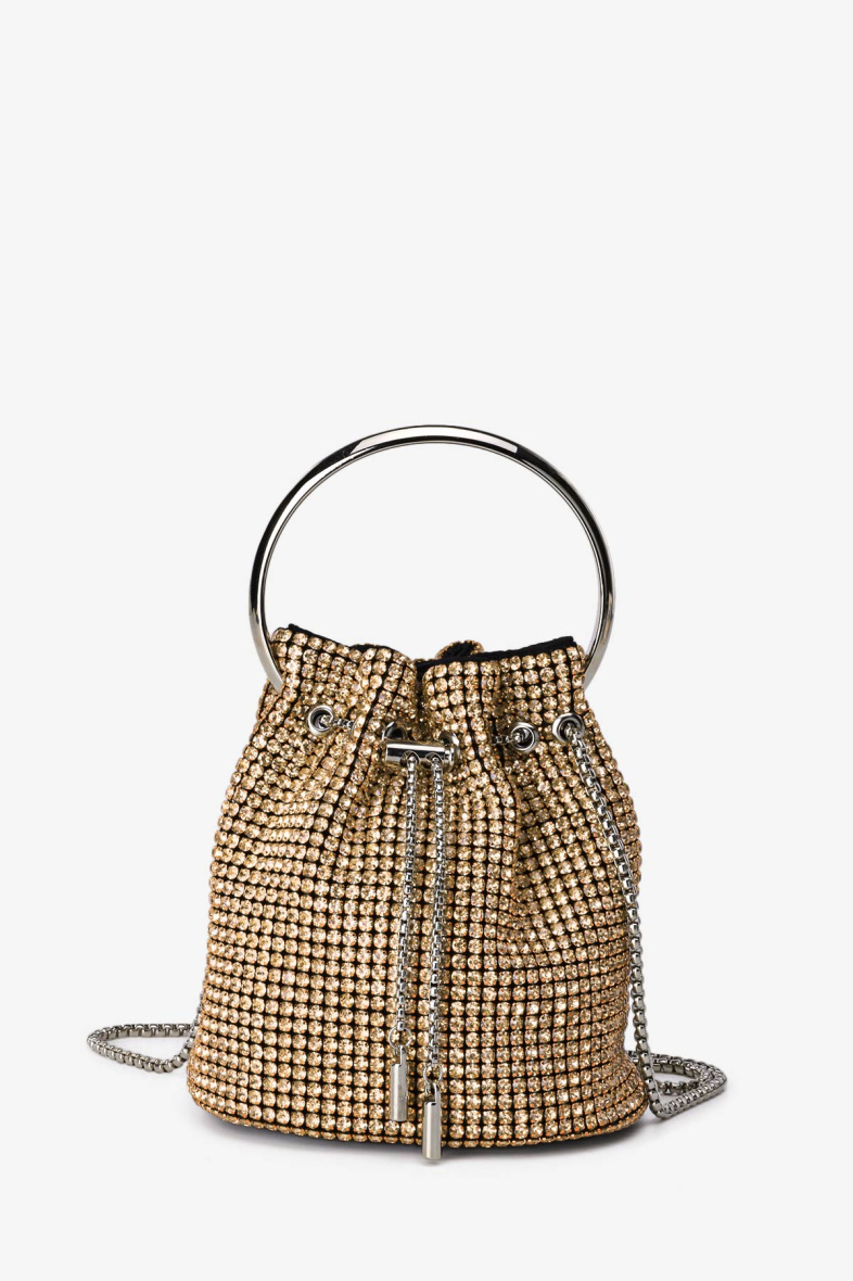 Wholesaler A&E - M-7019-N23 Small Rhinestone Mesh Crossbody Bag Handbag