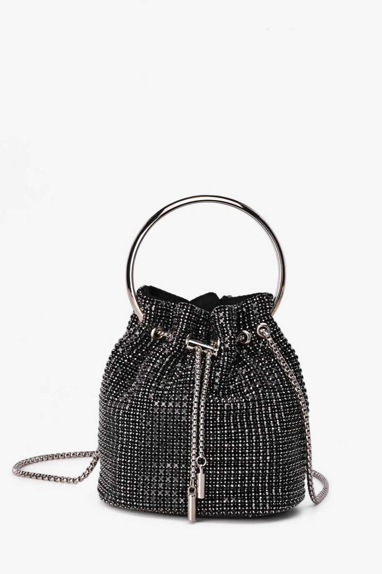 Wholesaler A&E - M-7019-N23 Small Rhinestone Mesh Crossbody Bag Handbag