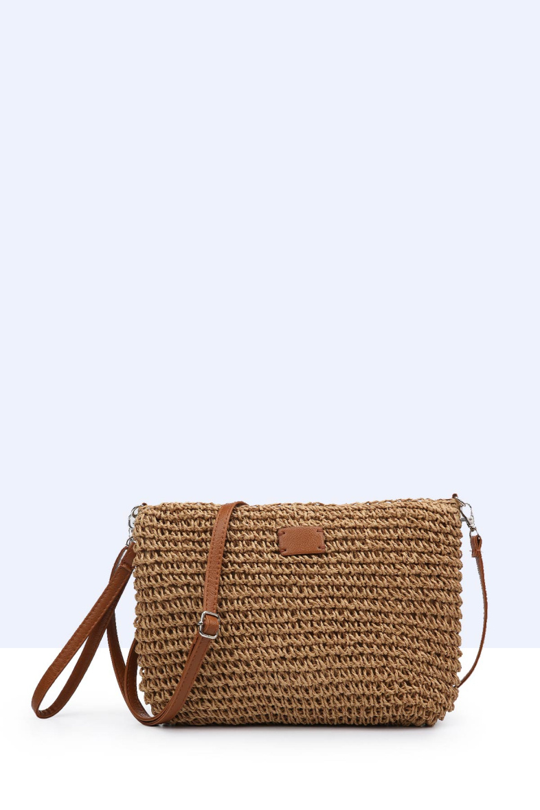 Wholesaler A&E - 8990-BV-24 Shoulder bag made of paper straw crocheted