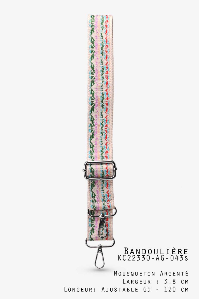 Wholesaler A&E - KC22330-AG-38 043s Adjustable shoulder strap width 3.8cm with silver carabiners