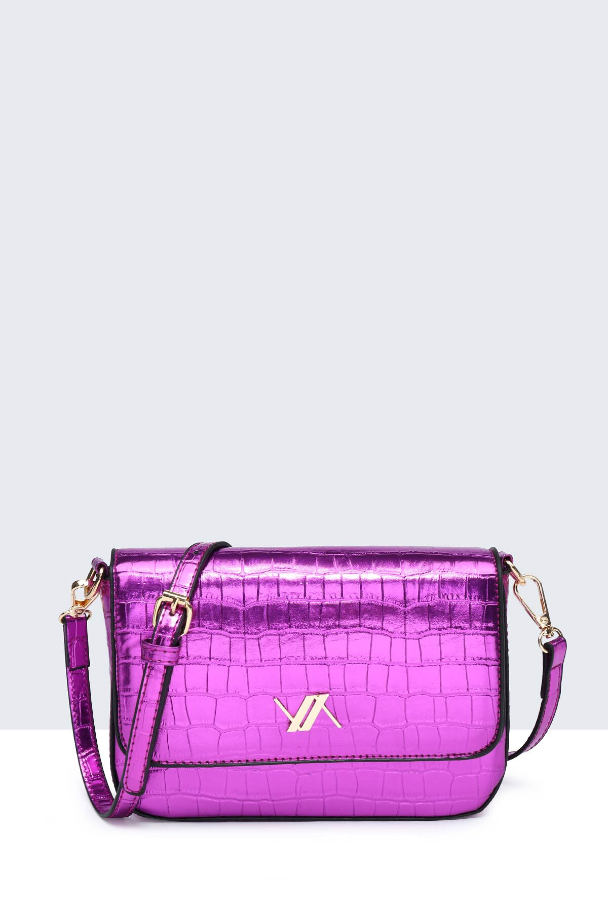 Wholesaler A&E - Metallic crocodile shoulder bag