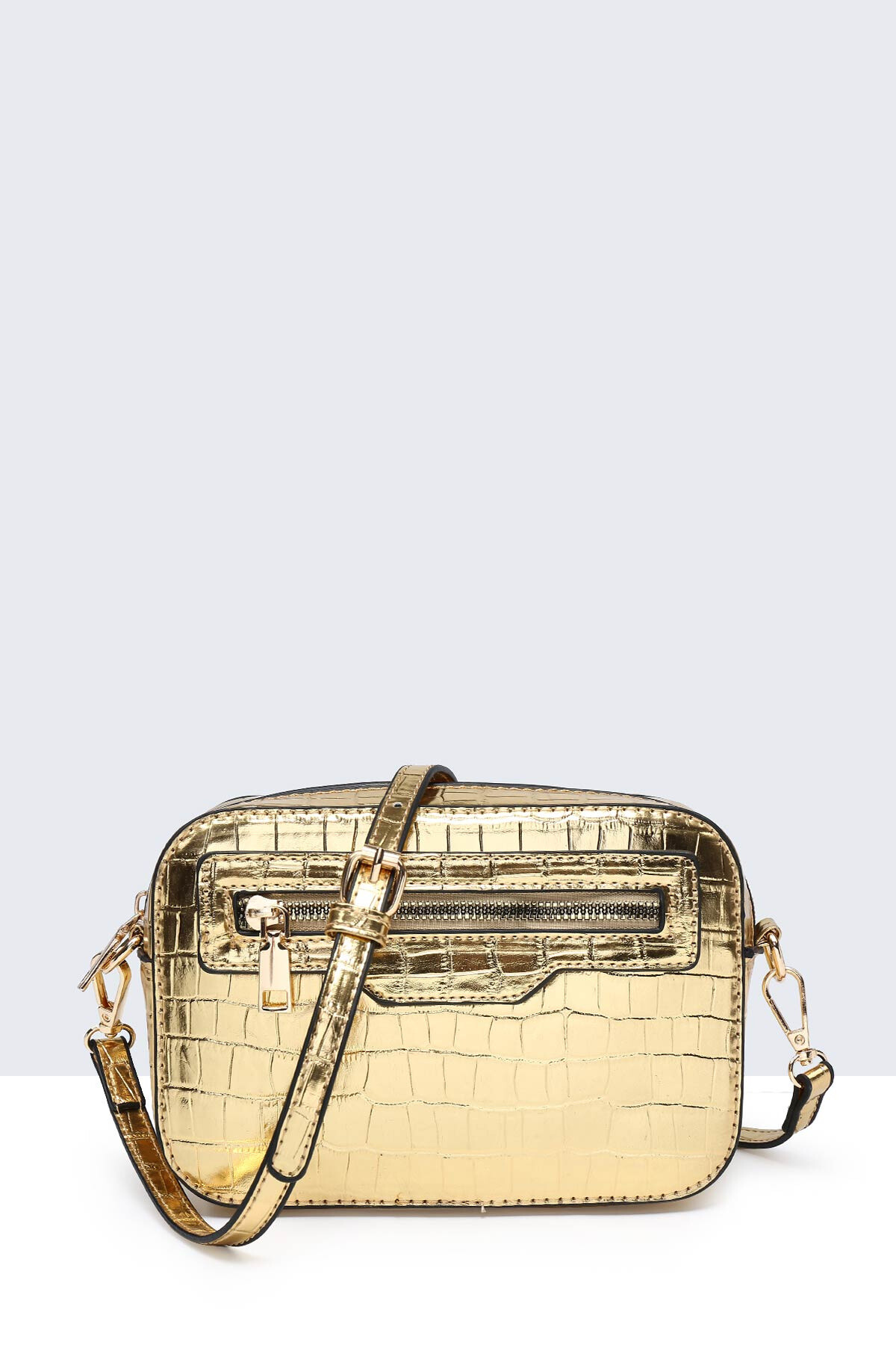 Wholesaler A&E - Metallic crocodile shoulder bag 11020-BV