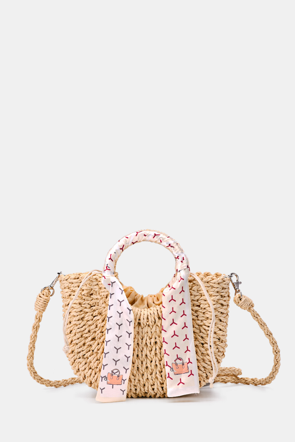 Wholesaler A&E - KKC030 Half-round crocheted paper straw handbag