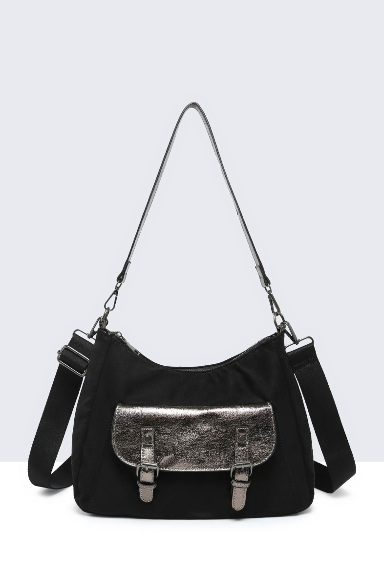 Wholesaler A&E - W50028-BV Suede effect synthetic textile handbag