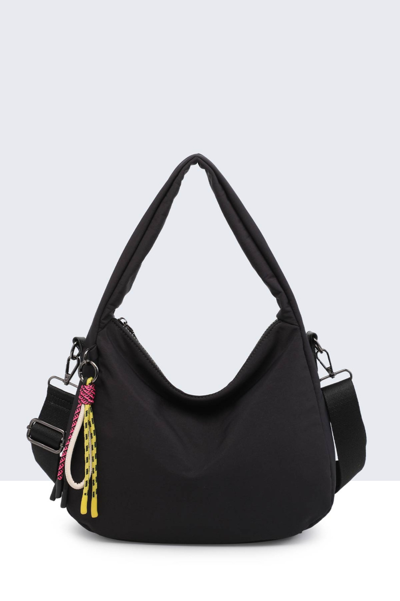 Grossiste A&E - 28688-BV Sac à main toile de nylon imperméable effet doudoune