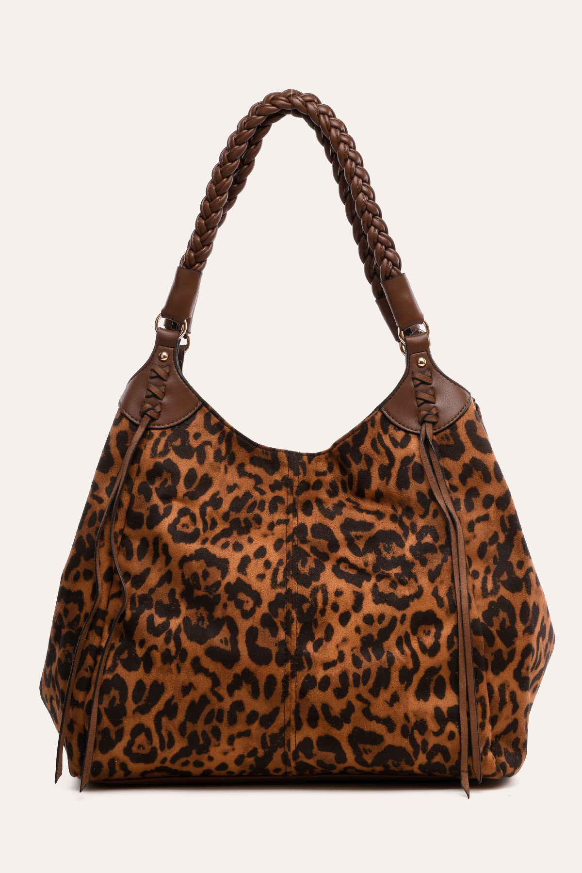 Wholesaler A&E - C-6680 Leopard-print faux suede hobo bag