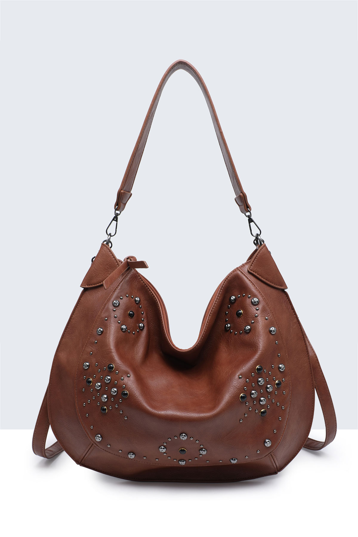 Wholesaler A&E - BV-29097 Studded Hobo Shoulder Bag