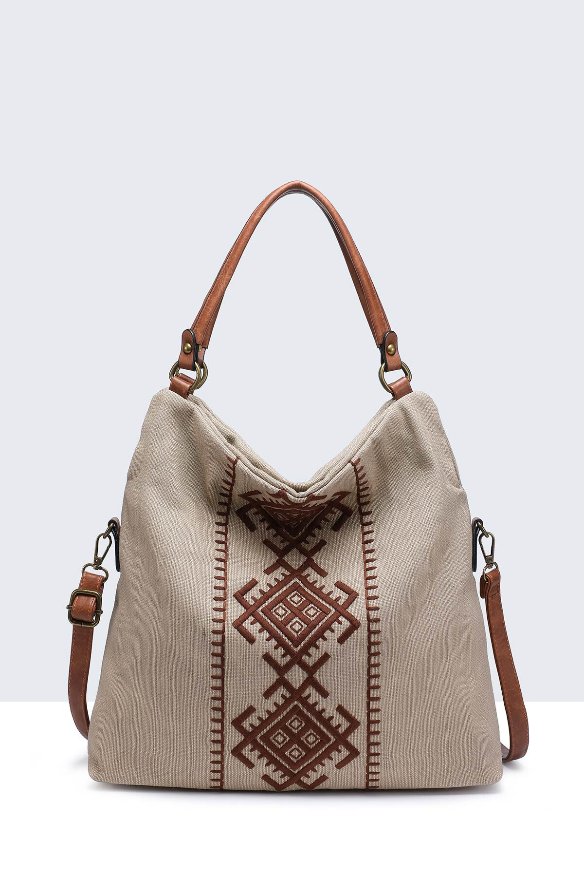 Wholesaler A&E - 28721-BV Linen Canvas Hobo Shoulder Bag
