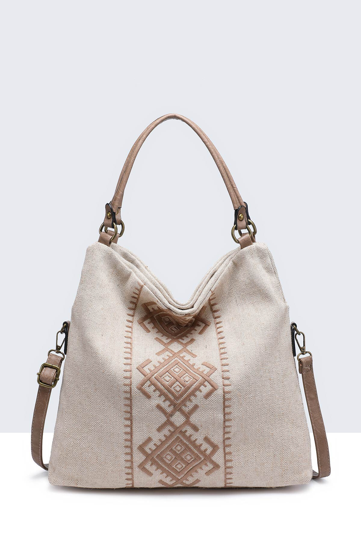 Wholesaler A&E - 28721-BV Linen Canvas Hobo Shoulder Bag