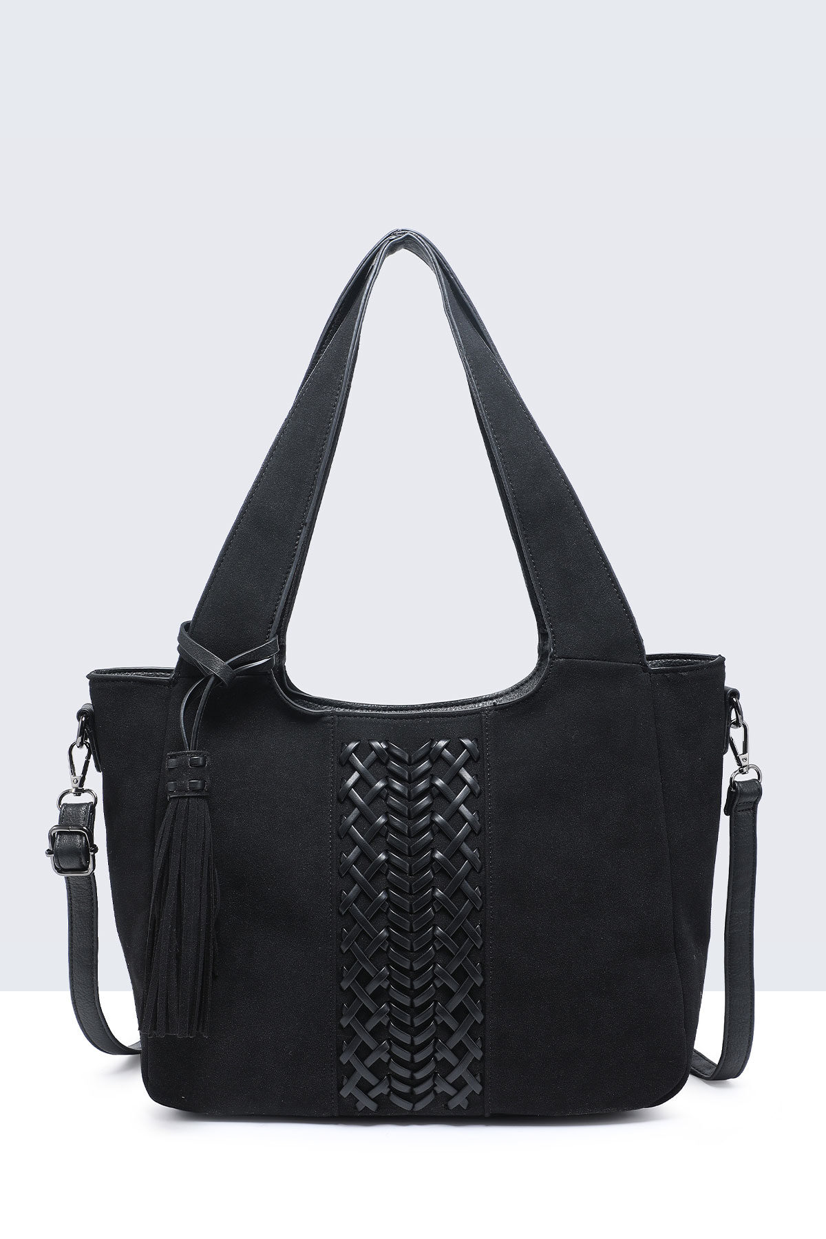Wholesaler A&E - 28889-BV Nubuck-effect shoulder handbag with braided design