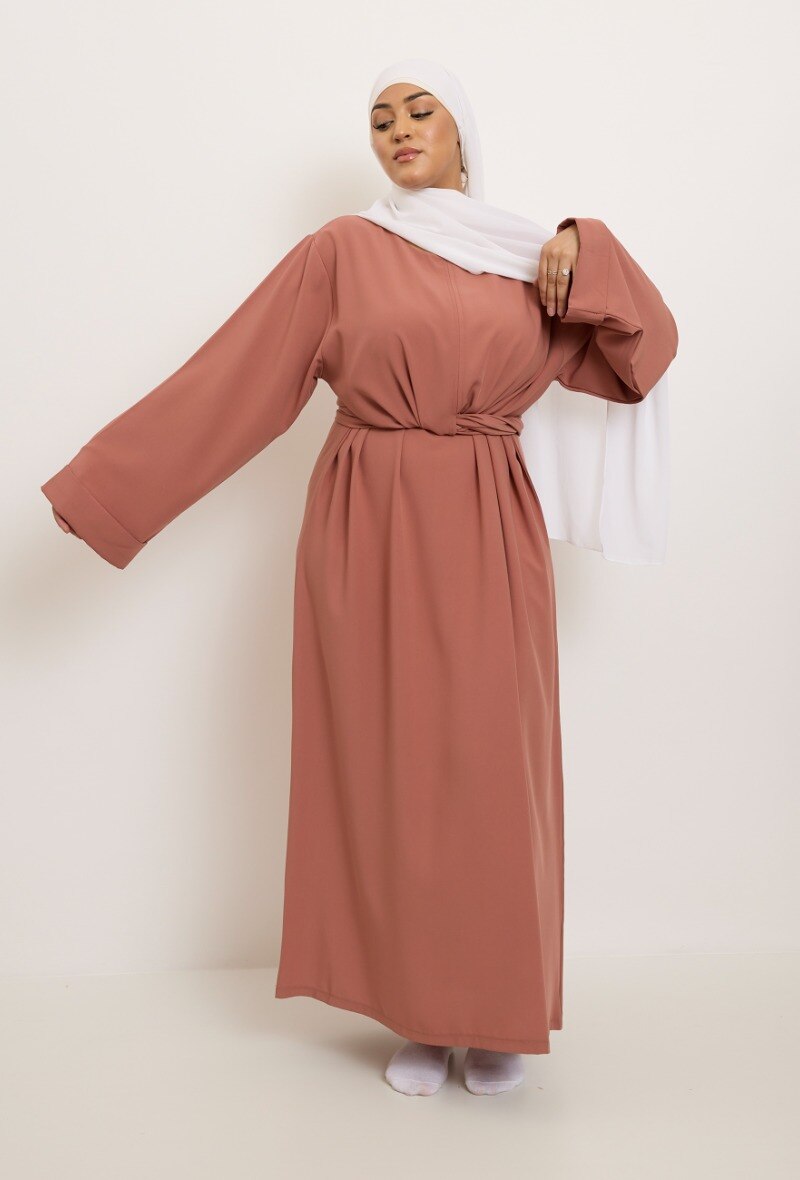 Wholesaler Aawoe Paris® - Abaya to tie in Thick Medina Silk - Length 145 cm