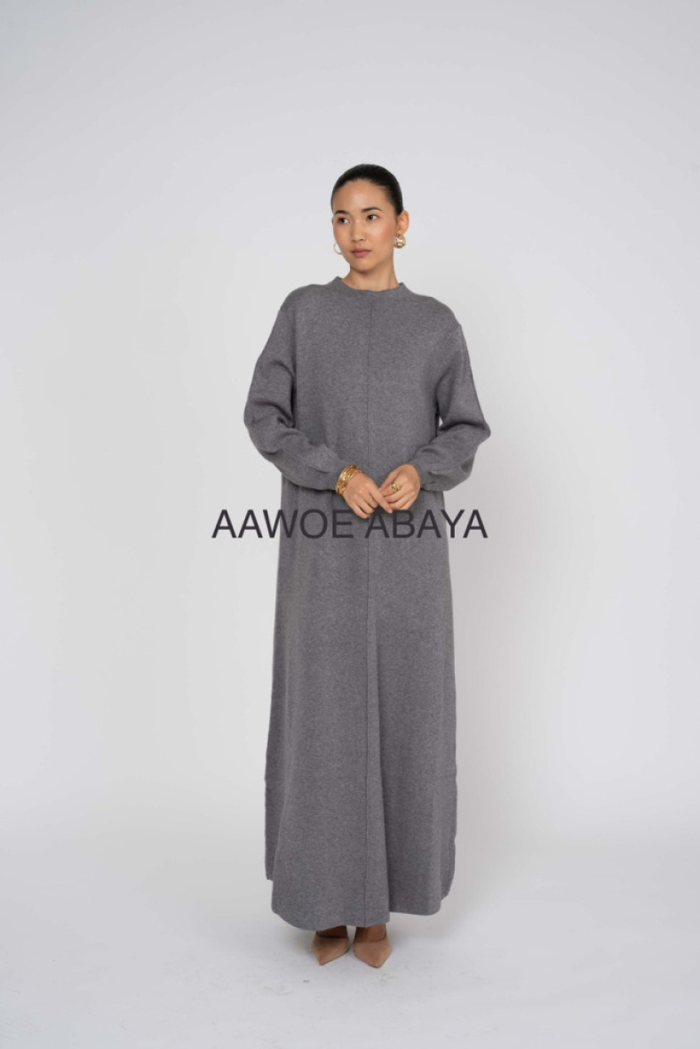 Grossista Aawoe Paris® - Abaya invernale con cucitura anteriore