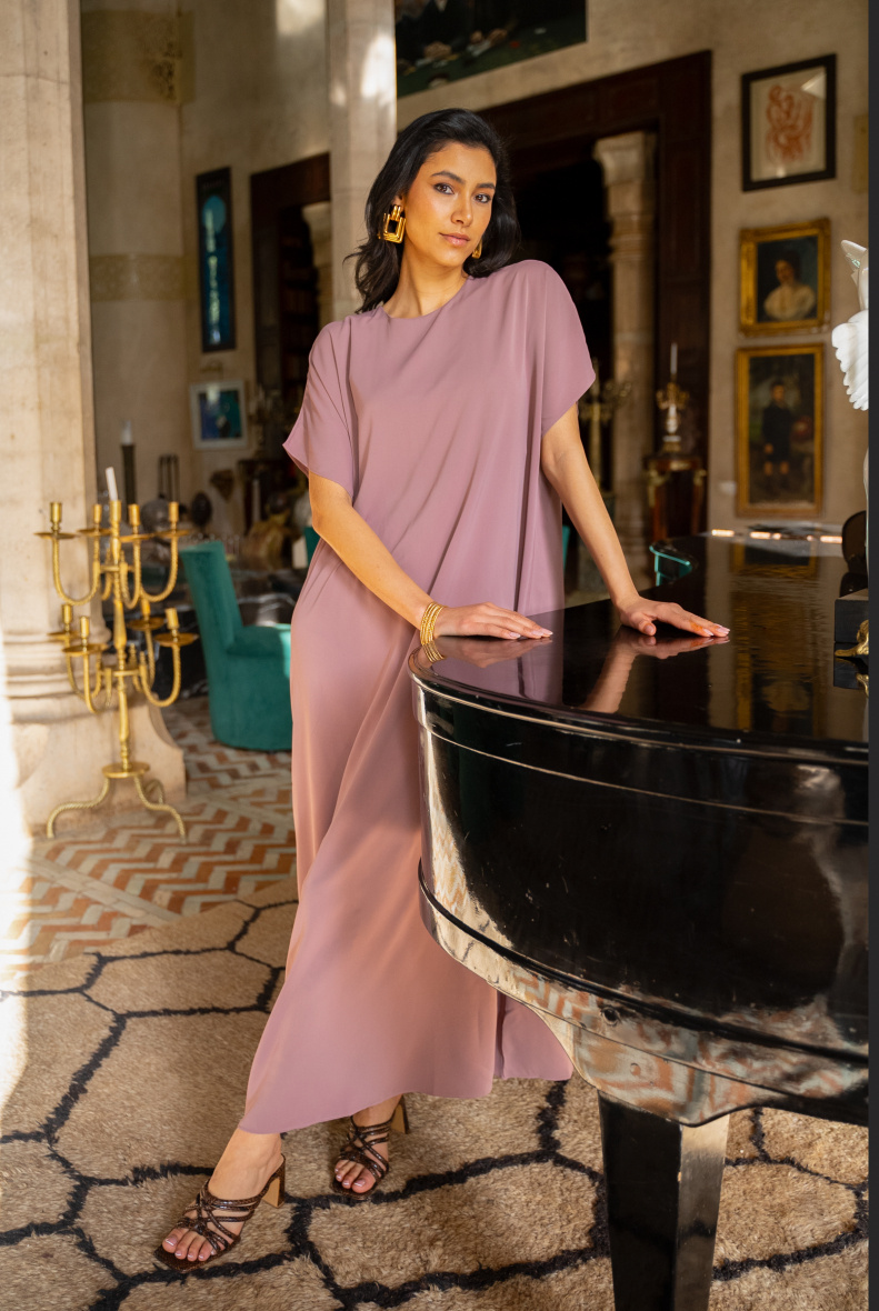Grossiste Aawoe Paris® - Sous-Abaya Malda en Soie de Médine - Coupe Droite