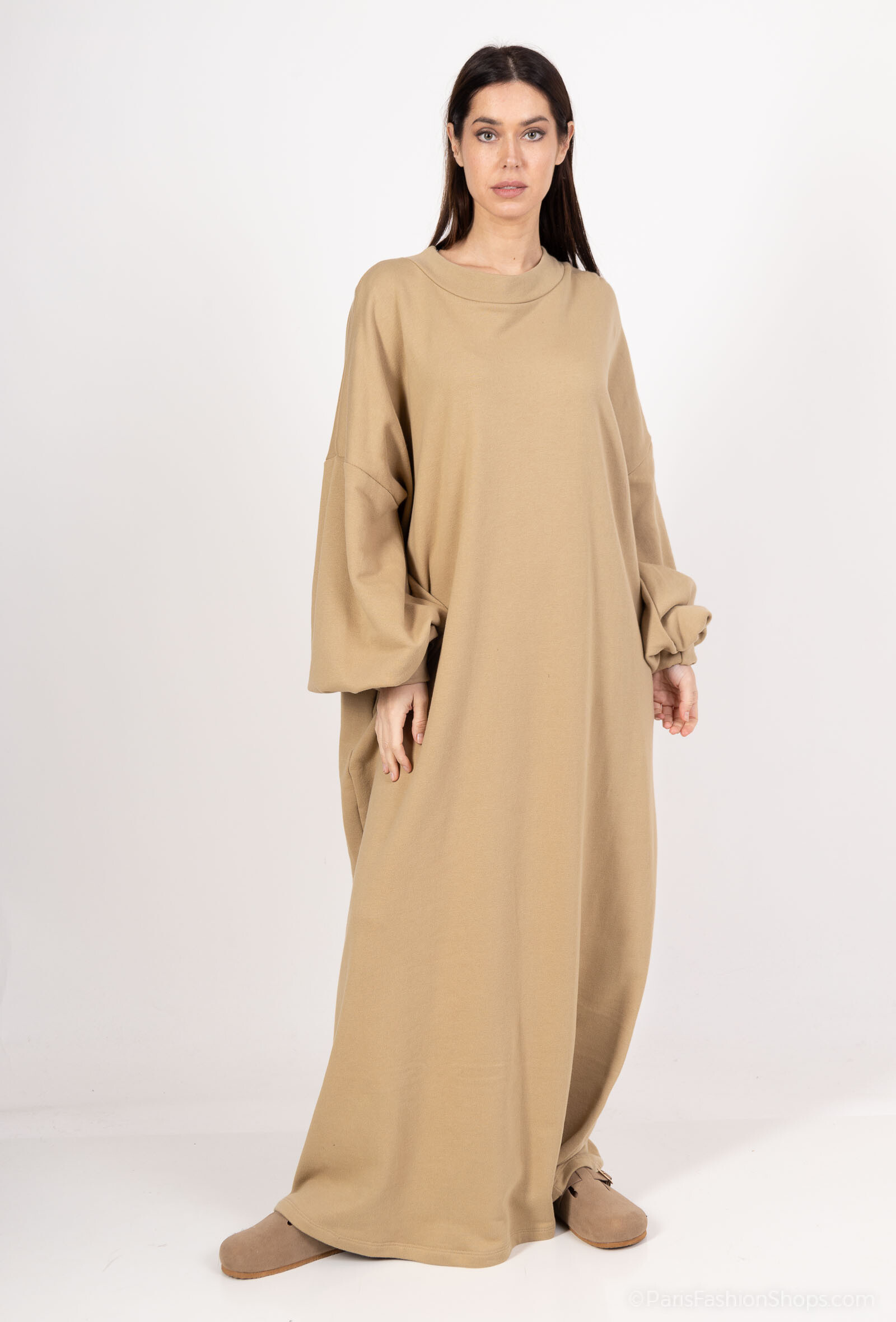 Wholesaler Aawoe Paris® - Loose abaya with puff sleeves