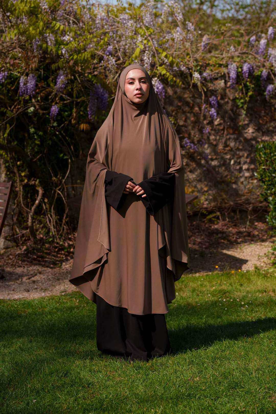 Grossista Aawoe Paris® - Khimar lungo con spacco in jersey