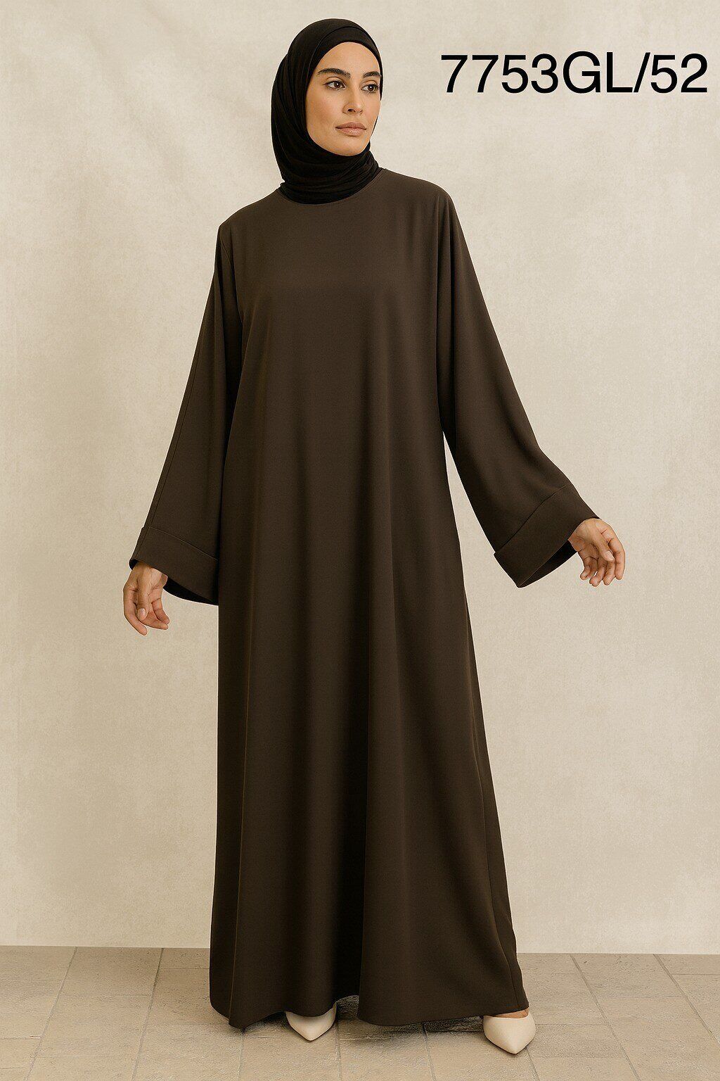 Grossiste Aawoe Paris® - Grande Taille - Robe Abaya Élégante avec Manches Longues 160cm