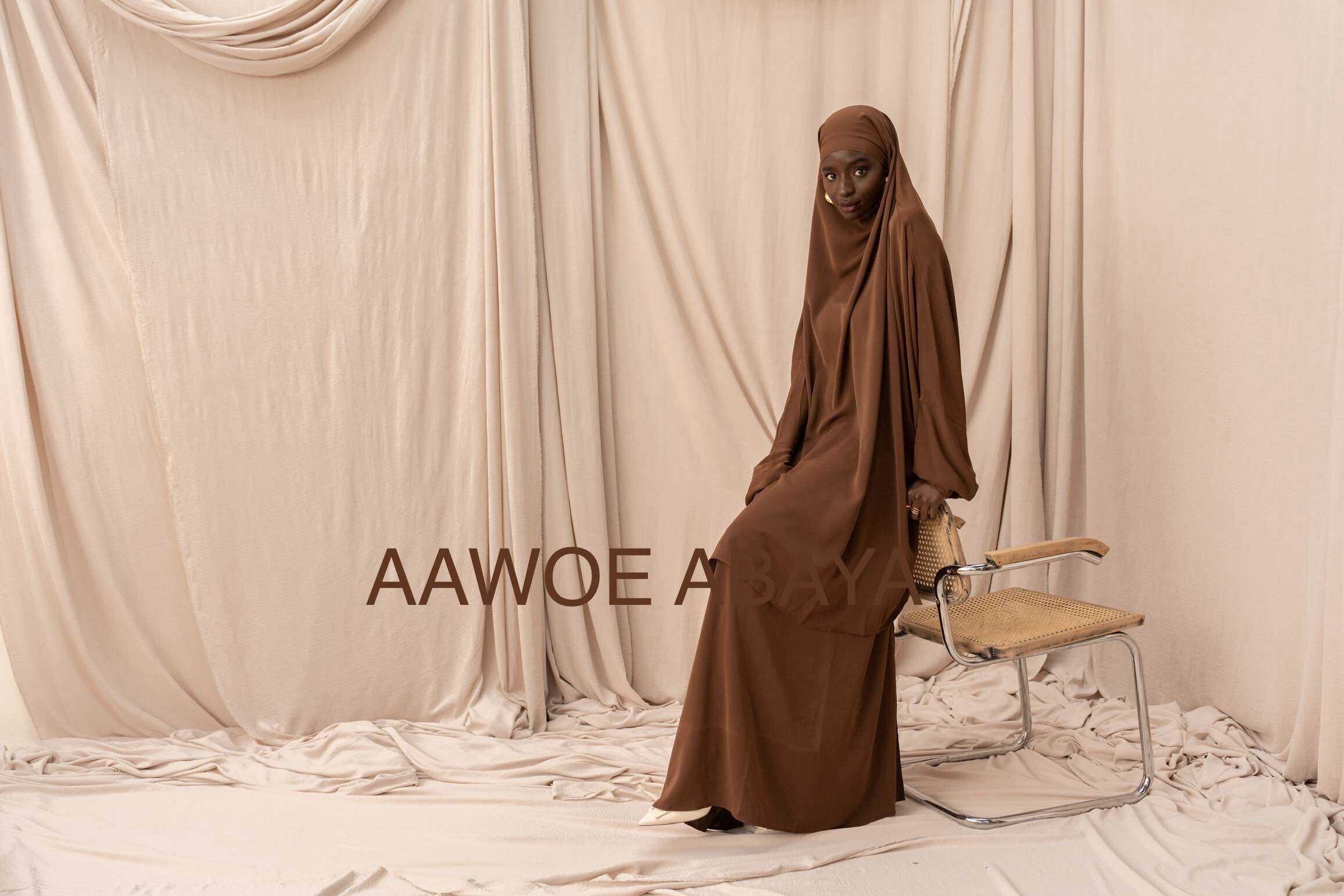 Wholesaler Aawoe Paris® - : Two Piece Jilbab with Skirt - Medina Silk, Suitable for 1m70