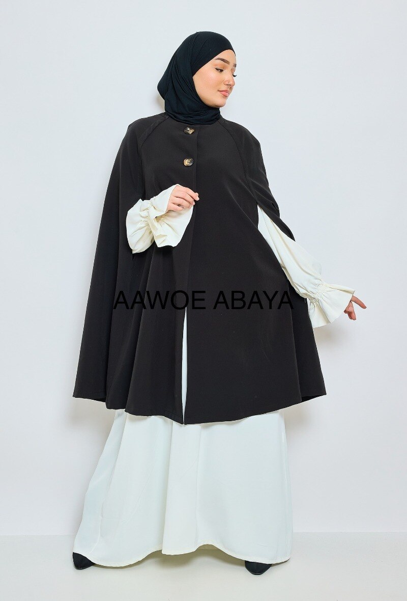 Grossiste Aawoe Paris® - Cape en matière bi-stretch avec boutons