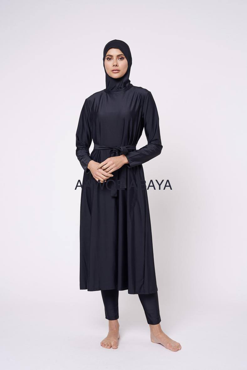 Wholesaler Aawoe Paris® - Large size burkini 4 pieces: hijab, hat, long tunic and leggings
