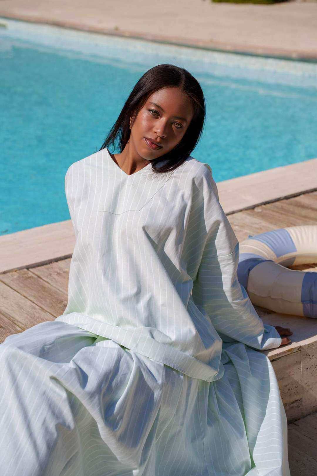 Grossiste Aawoe Paris® - Ensemble Jupe Longue Femme Rayé