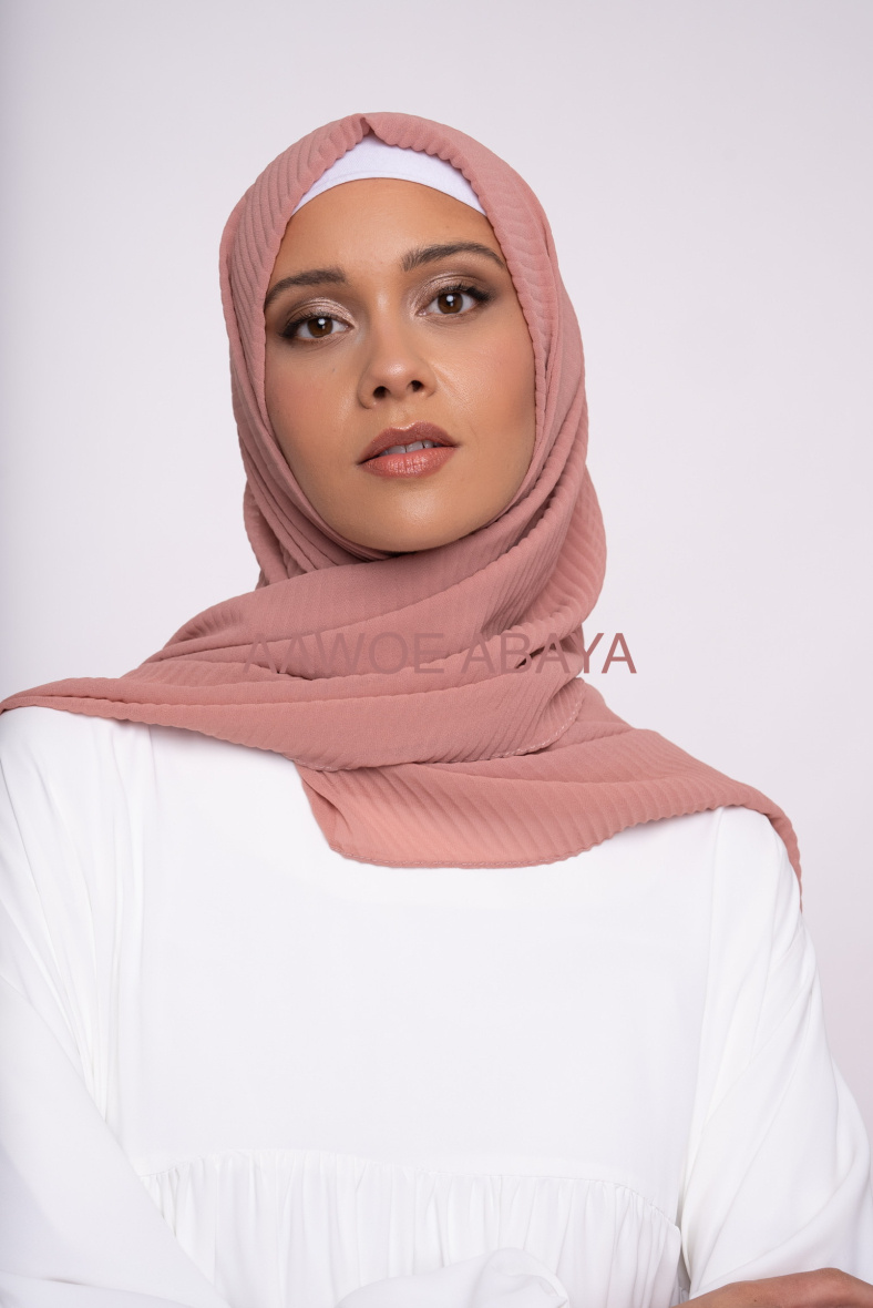 Großhändler Aawoe Paris® - MOUSSELINE Hijab aus plissiertem Musselin, 190 x 85 cm