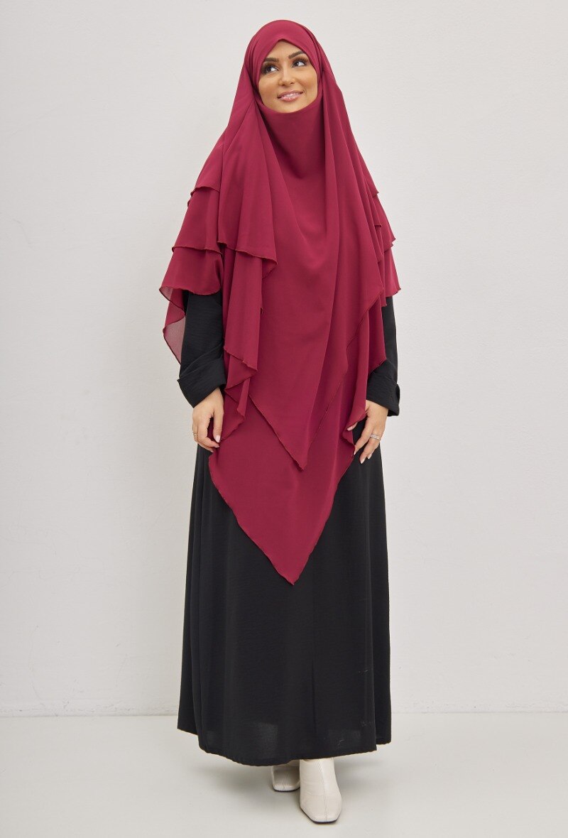 Mayorista Aawoe Paris® - Khimar Olayya Triple Volantes De Gasa - Largo 110/150 cm