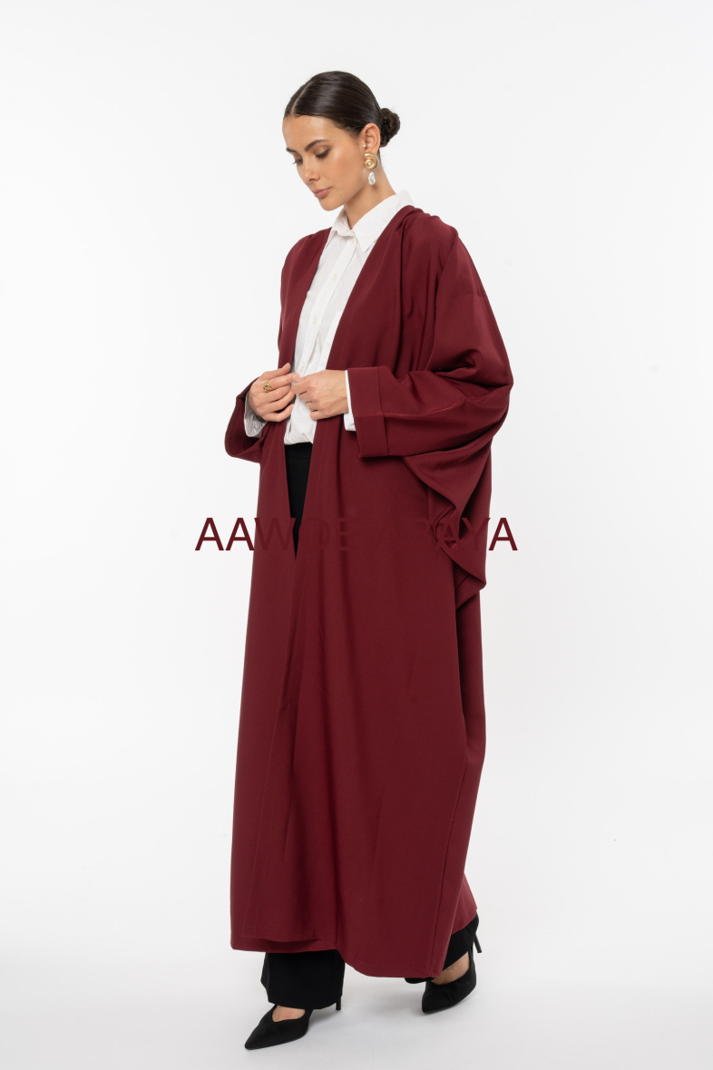 Grossista Aawoe Paris® - Abaya aperta con ampie maniche e dettagli regolabili
