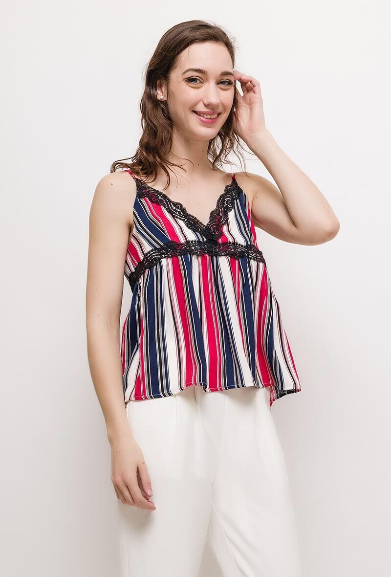 Grossista ABELLA - Top a righe a spalline
