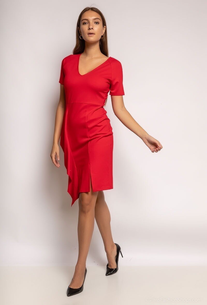 Wholesaler ABELLA - Dress with asymetrical ruffles